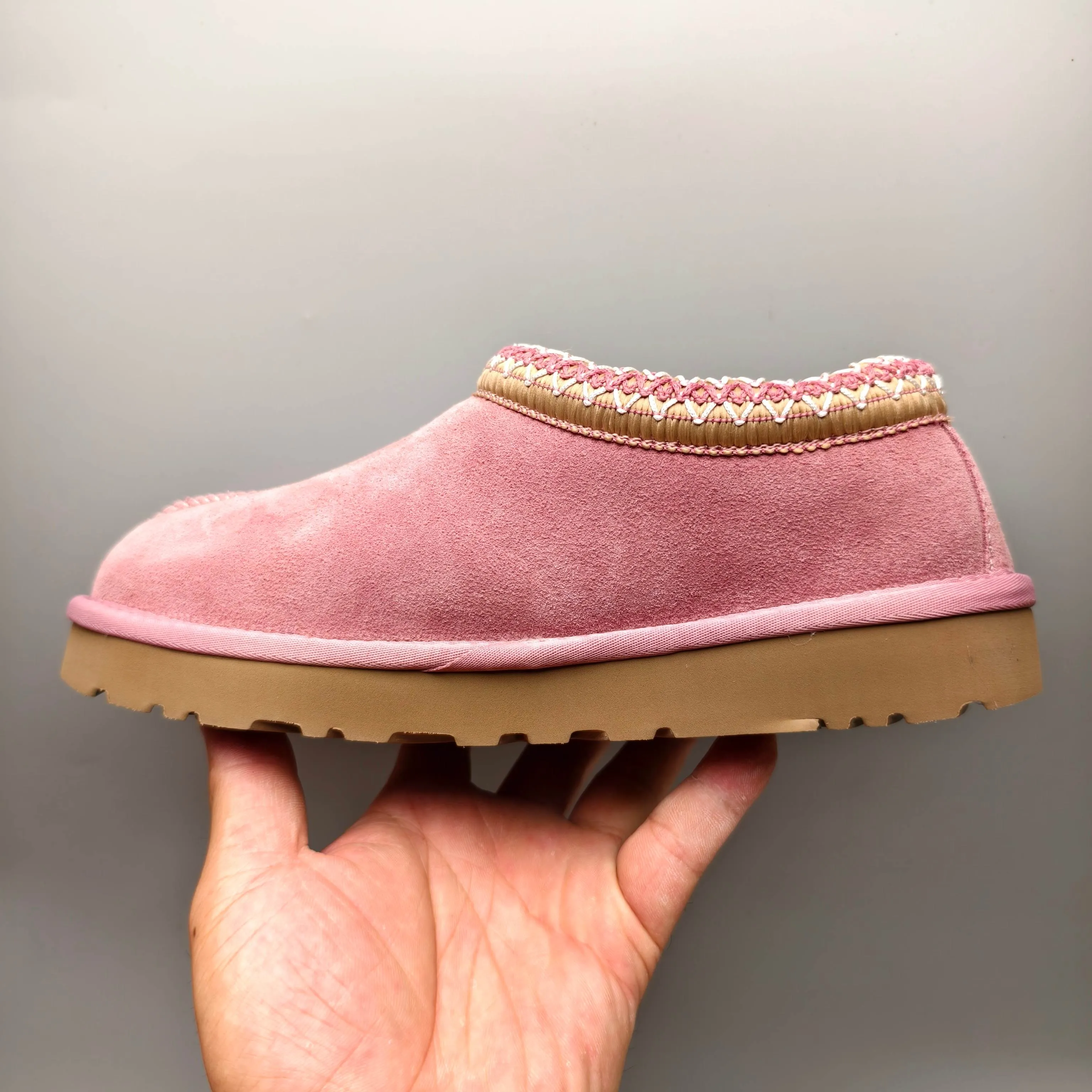 💰440 UGG sheepskin all-in-one snow boots 5955 style 4470 one-legged ethnic style home style for women Color: light oak brown pink sand color Number: 35-41